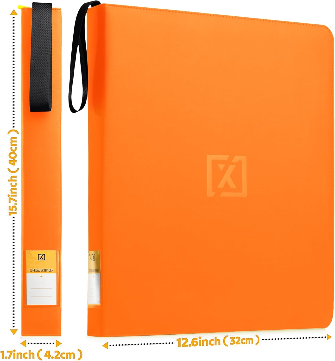 Toploader Binder Orange | Holds 252 Toploaders | 20 Toploaders INCLUDED | 9-Pocket | Ringless Double-Sided Pockets