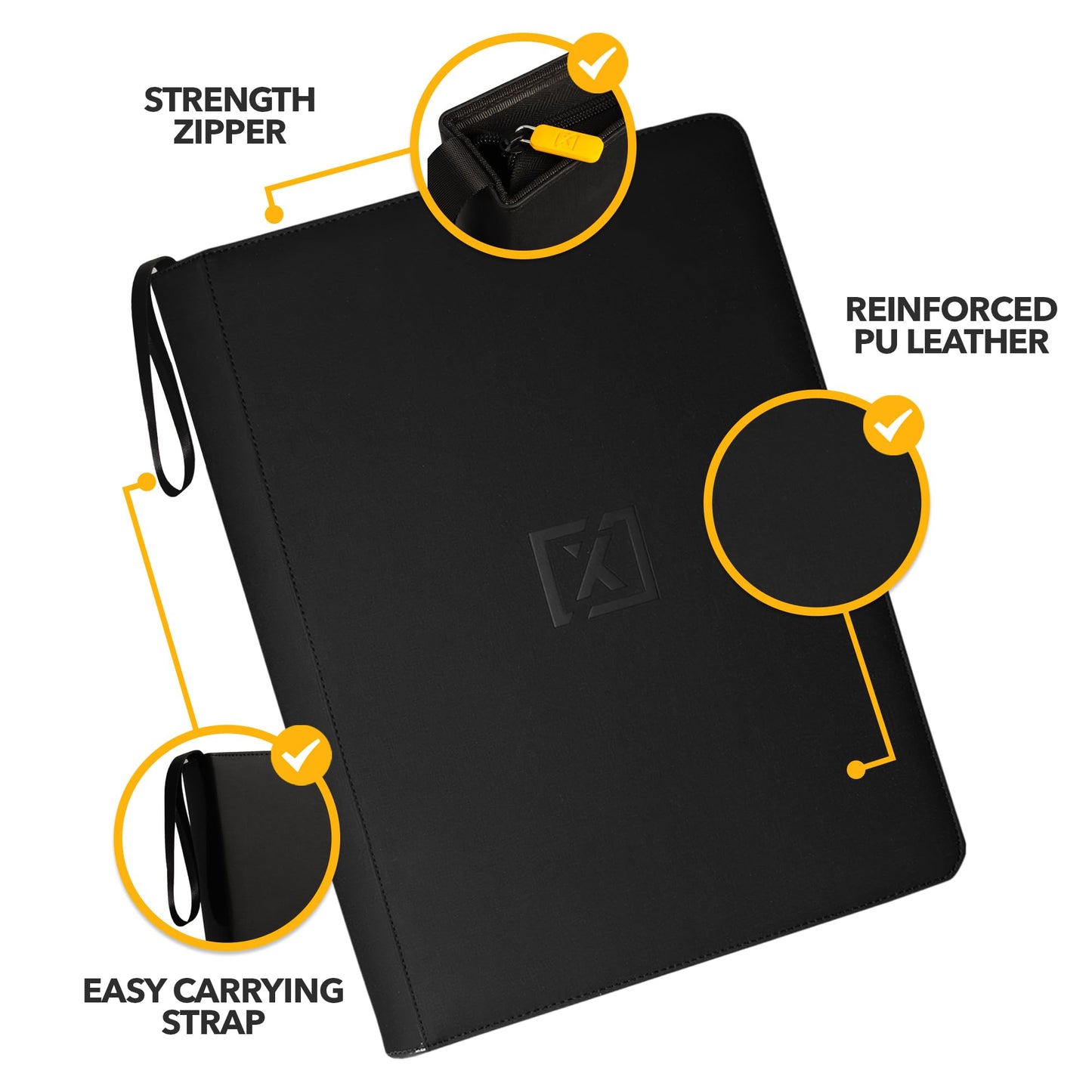 Jumbo 16-Pocket Card Binder – Holds 1000+ Cards | Includes 200 Sleeves | Fits TCG, Sports, MTG