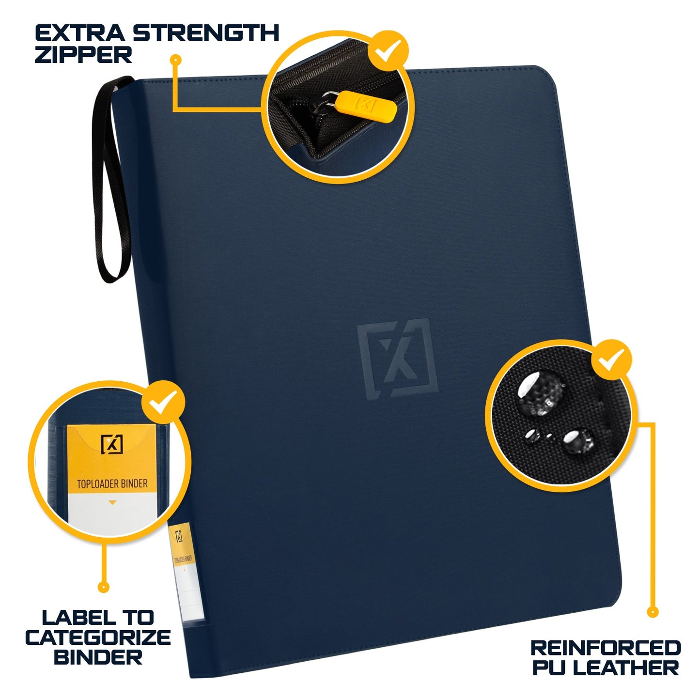 Blue Toploader Binder – Holds 252 Toploaders | 20 Toploaders Included
