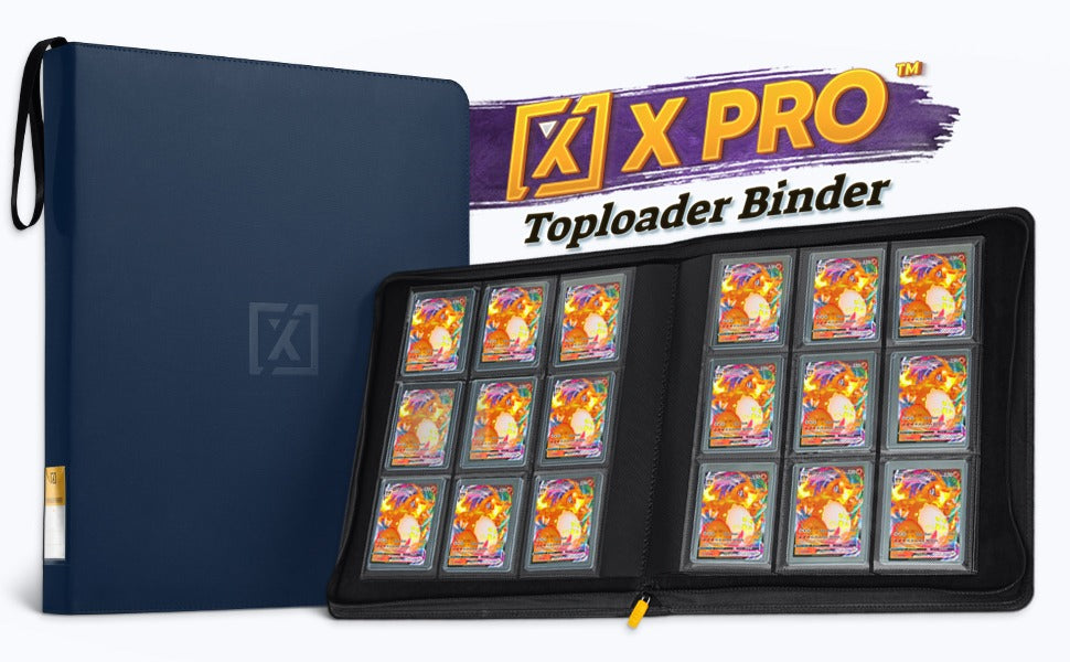 Blue Toploader Binder – Holds 252 Toploaders | 20 Toploaders Included