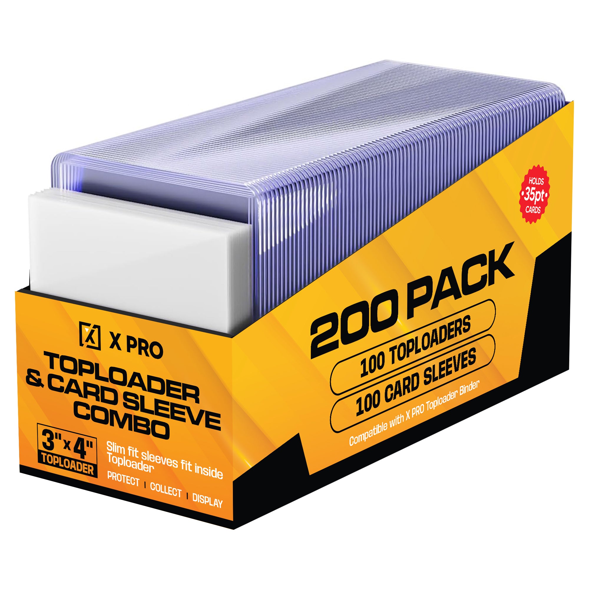 X PRO Toploader and Soft Sleeve Combo, 100 Ct. Toploader, 100 Ct. Soft X PRO Toploader and Soft Sleeve Combo, 100 Ct. Toploader, 100 Ct. Soft