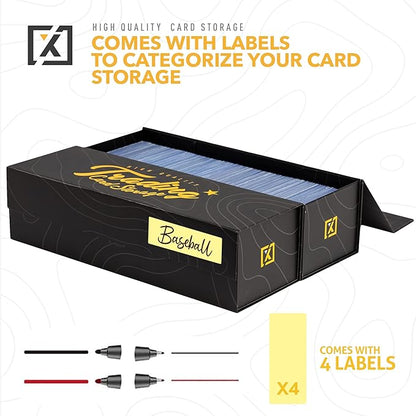 Easy Fold Trading Card Storage Box - 1 PACK, Fits 800 Cards, 200 Toploaders, or 50 One Touch | Magnetic Lid, Comes with Labels |