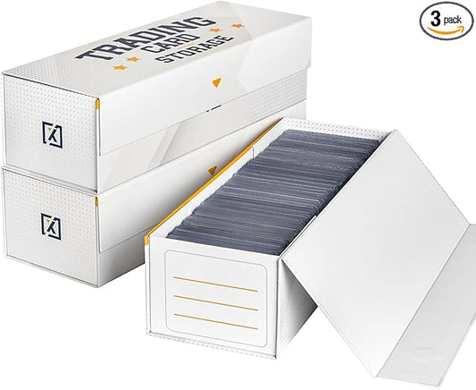 Easy Fold Trading Card Storage Box - 3 PACK, Fits 800 Cards, 200 Toploaders, or 50 One Touch | Magnetic Lid