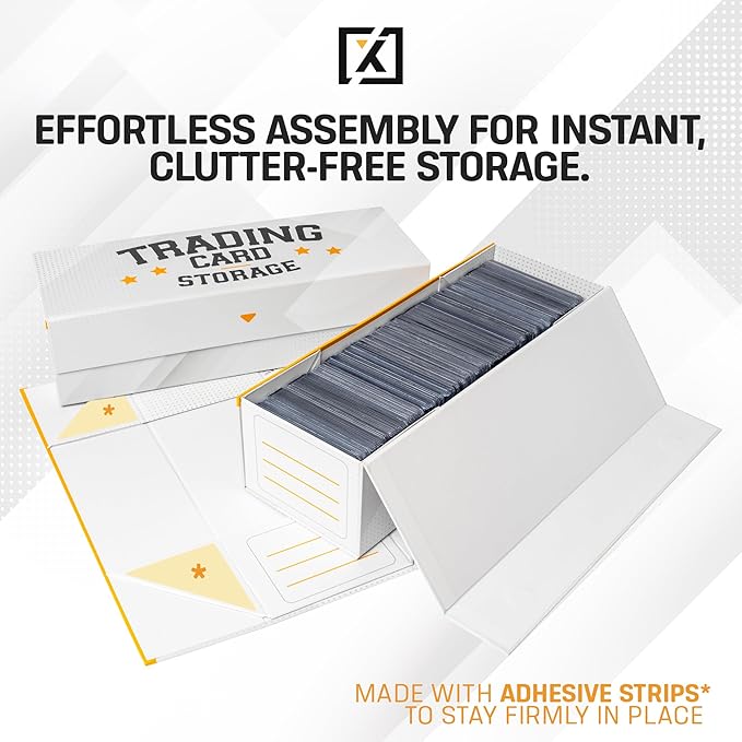 Easy Fold Trading Card Storage Box - 3 PACK, Fits 800 Cards, 200 Toploaders, or 50 One Touch | Magnetic Lid