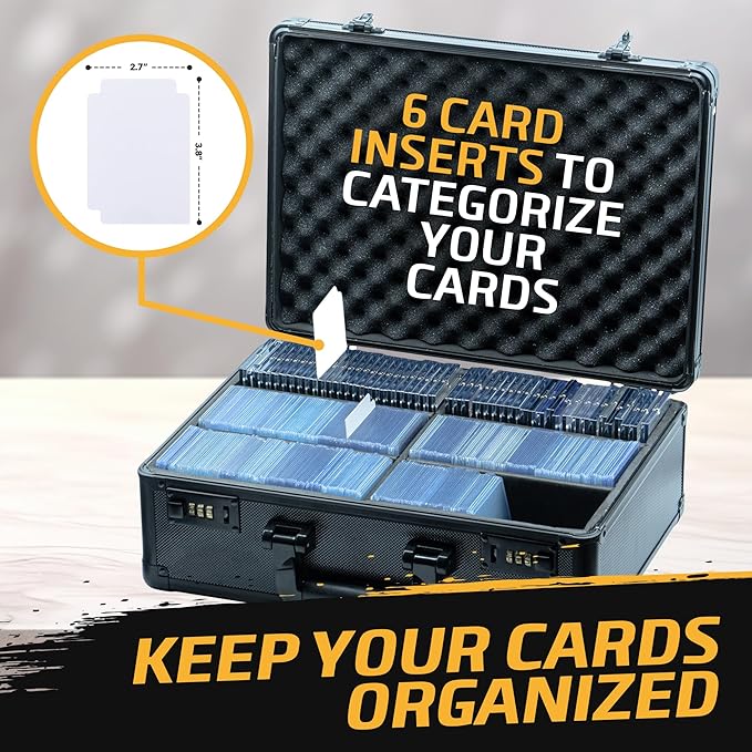 Trading Card Hard Carry Case - Holds 600 Toploaders / 150 Magnetic Holders / 2700 Sleeved Cards