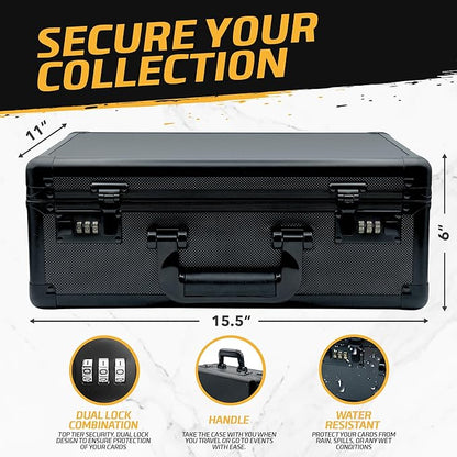 Trading Card Hard Carry Case - Holds 600 Toploaders / 150 Magnetic Holders / 2700 Sleeved Cards