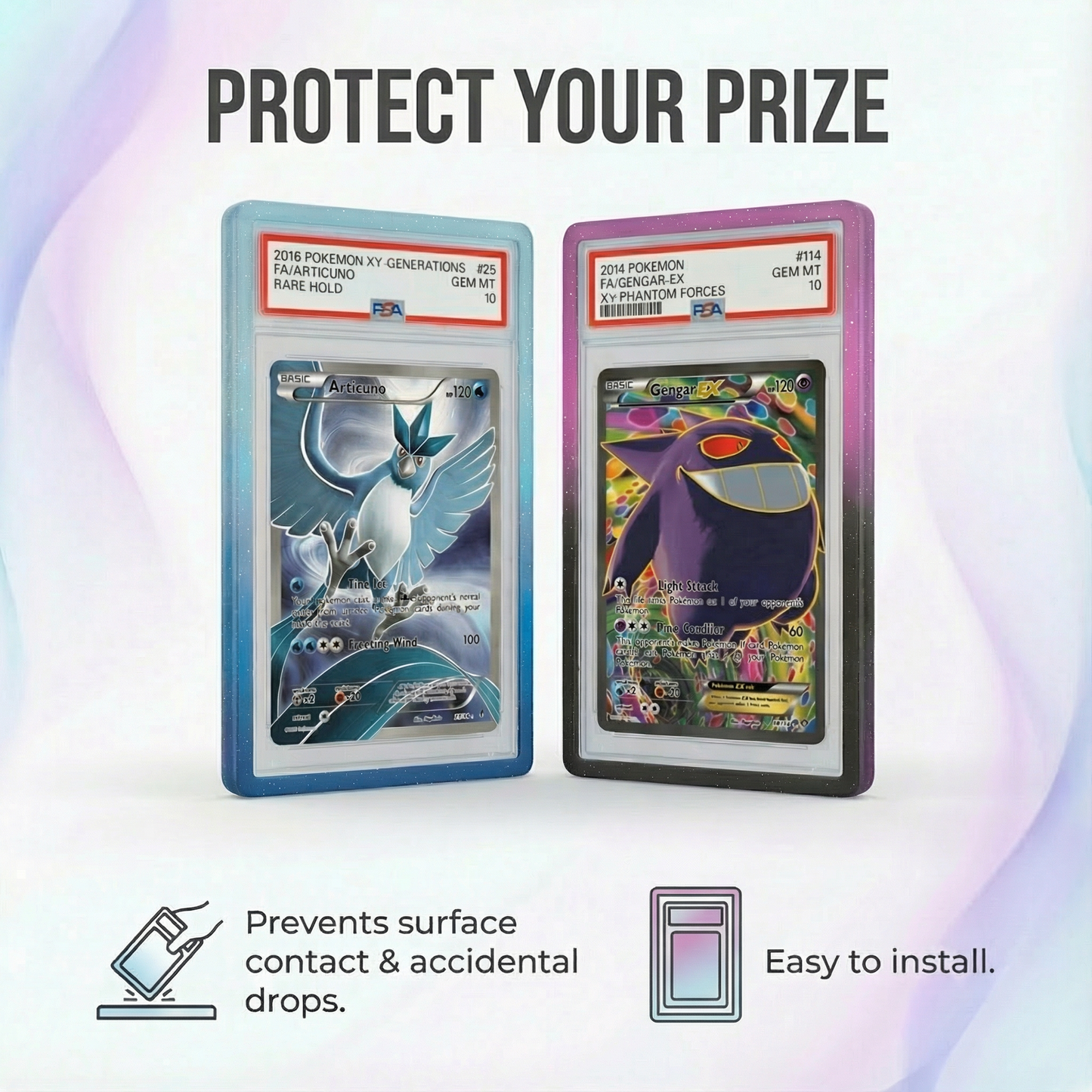 X PRO PSA Slab Protector - 12 Pack PSA Slab Guards - 4 Elemental Gradient Colors Included - Durable TPU Bumper Guards - Stackable & Secure Graded Card Guard