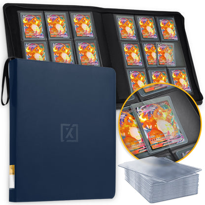 Blue Toploader Binder – Holds 252 Toploaders | 20 Toploaders Included