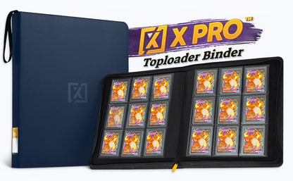 Blue Toploader Binder – Holds 252 Toploaders | 20 Toploaders Included