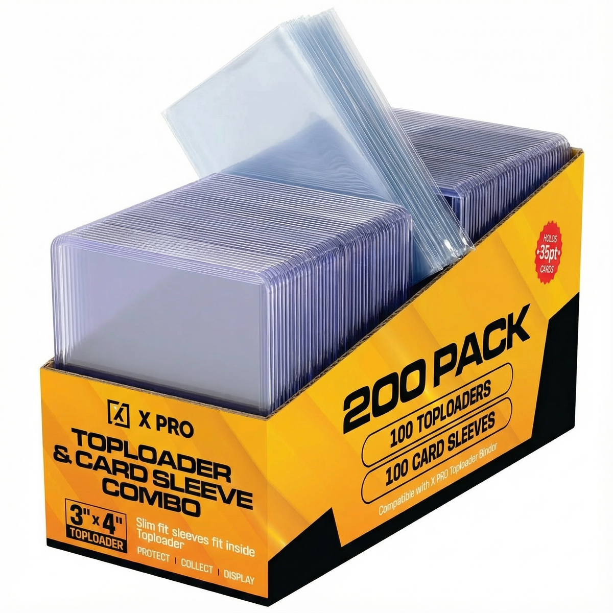 ラバーガード 　ツイスター X PRO Toploader and Soft Sleeve Combo, 100 Ct. Toploader, 100 Ct. Soft