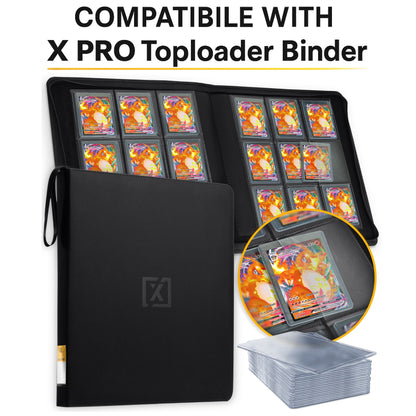 16 pocket card binder for toploaders X PRO Toploader and Soft Sleeve Combo, 100 Ct. Toploader, 100 Ct. Soft