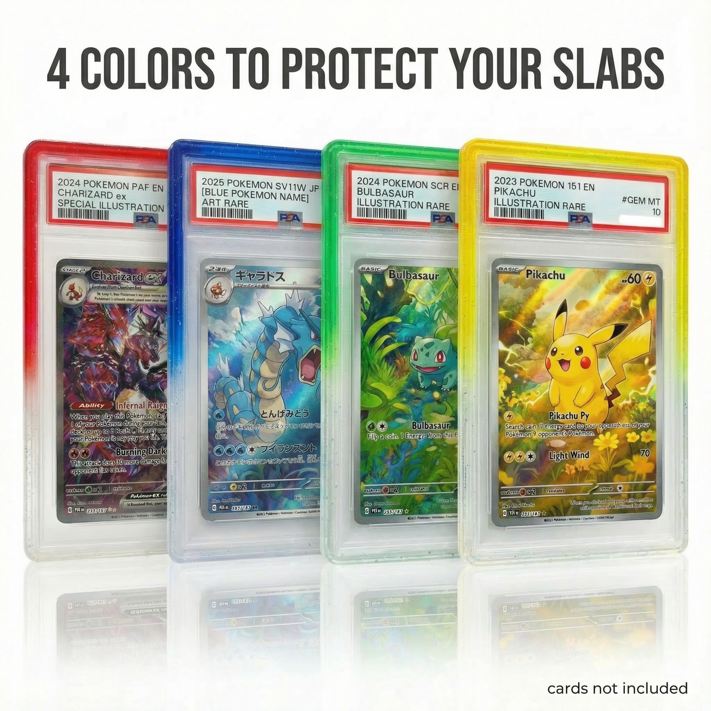 X PRO PSA Slab Protector - 12 Pack PSA Slab Guards - 4 Gem Gradient Colors Included - Durable TPU Bumper Guards - Stackable & Secure Graded Card Guard