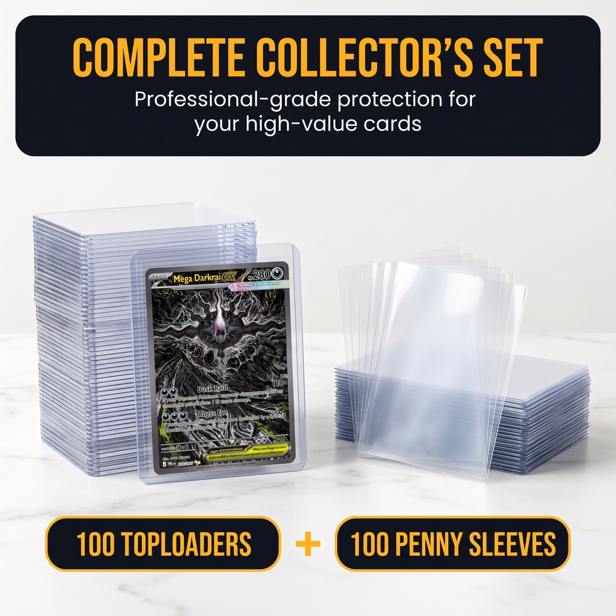 X PRO Toploader and Soft Sleeve Combo, 100 Ct. Toploader, 100 Ct. Soft Sleeve 3"x4"
