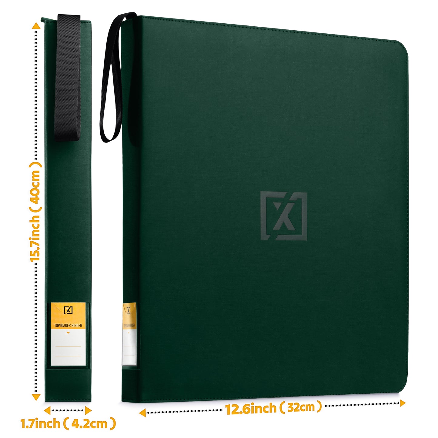 Green Toploader Binder | Holds 252 Toploaders | 20 Toploaders INCLUDED